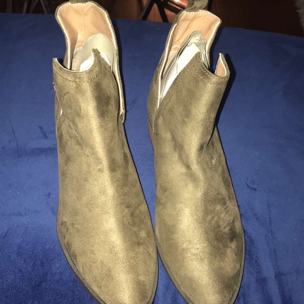 Olive green bootie